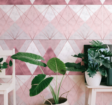 Pink and grey marble Marble Effect Wallpaper - TenStickers