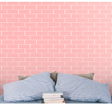 Pink Brick Pattern bricks wallpaper - TenStickers