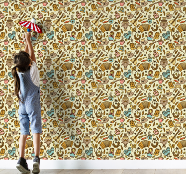 Russian elements pattern Childrens Wallpaper - TenStickers
