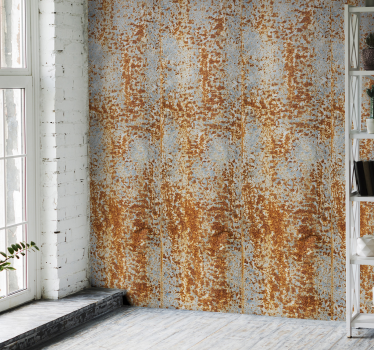 Rusted Metal Illusion bricks wallpaper - TenStickers