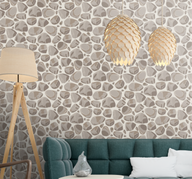 Rustic stones effect "japandi" style Stone effect wallpaper - TenStickers