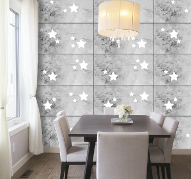 Stars on Concrete Star Wallpaper - TenStickers
