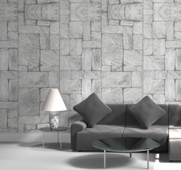 Stone effect grey stone Wallpaper - TenStickers