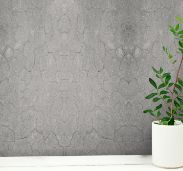 Stone effect wallpaper with cracked texture design - TenStickers