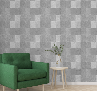Stone pattern grayscale stone effect wallpaper - TenStickers