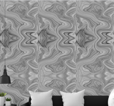 Swirling Gray Patterns marble effect wallpaper - TenStickers
