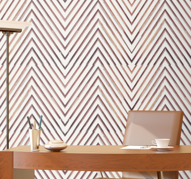 Teak in herringbone pattern wood wallpaper - TenStickers