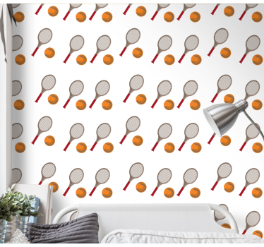 Tennis inspired wallpaper teenage bedroom - TenStickers