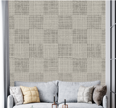 Textured Grid Pattern concrete wallpaper - TenStickers