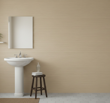 Textured neutral fabric bathroom wallpaper - TenStickers