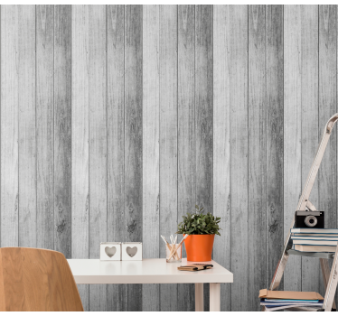Textured Planks wood effect wallpaper - TenStickers