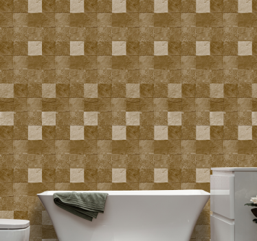 Textured square pattern bathroom wallpaper - TenStickers