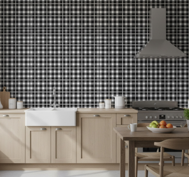 Textured wallpaper classic check pattern - TenStickers