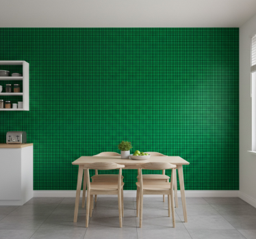 Textured wallpaper classic green plaid - TenStickers