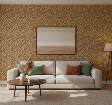 Textured wallpaper in brown and beige tiger skin pattern - TenStickers