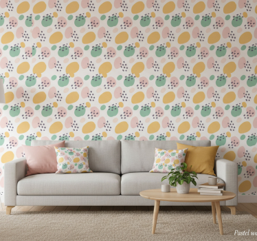 Textured wallpaper in pastel wall art forms - TenStickers