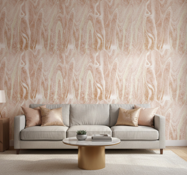 Textured wallpaper in pink and gold marble effect - TenStickers