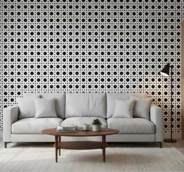 Textured wallpaper in black and white caning - TenStickers
