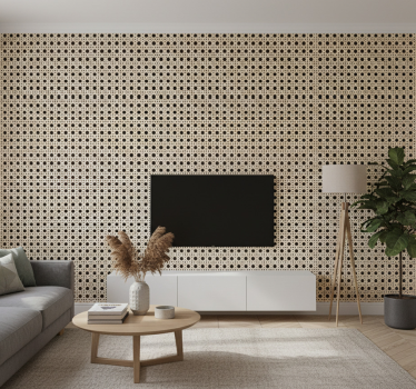 Textured wallpaper light brown caning - TenStickers