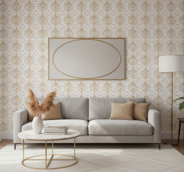 Textured wallpaper modern art white and gold pattern - TenStickers