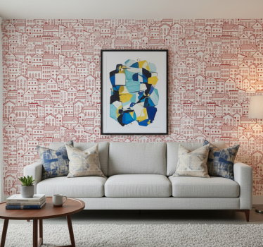 Textured wallpaper modern city comic book style - TenStickers