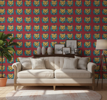 Textured wallpaper oriental style leopard design - TenStickers