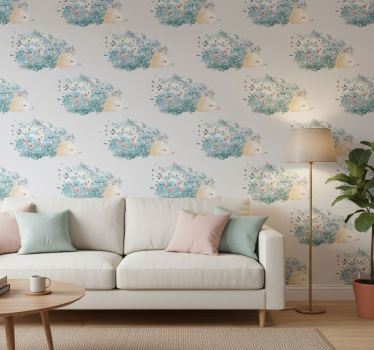 Textured wallpaper porcupine art - TenStickers