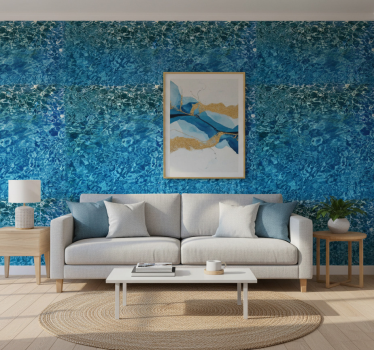 Textured wallpaper in blue realistic water - TenStickers