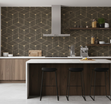 Textured wallpaper with geometric linear pattern - TenStickers