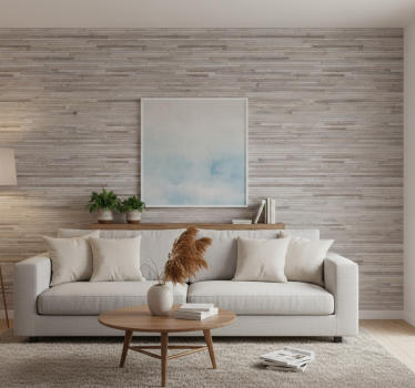 Wood effect wallpaper dark vertical design - TenStickers