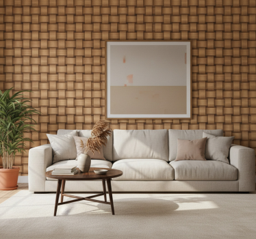 Textured wallpaper wood interwoven - TenStickers