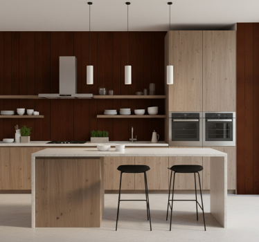 Textured wallpaper wooden plank design - TenStickers