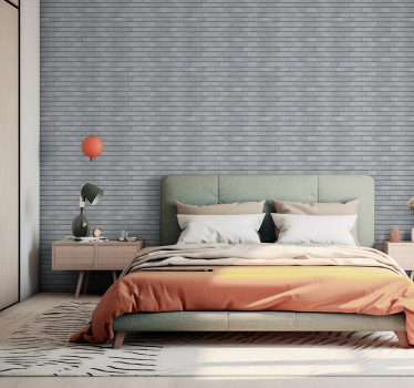 Tidy dark gray brick pattern brick effect wallpaper - TenStickers