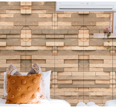 Uneven sandstone tile wall surface Stone effect wallpaper - TenStickers