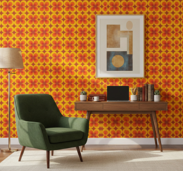 Wallpaper office 70s retro circles design - TenStickers