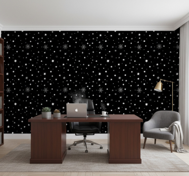 Wallpaper office black and white star patterns - TenStickers