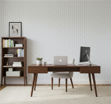 Wallpaper office blue zigzag lines on white background - TenStickers