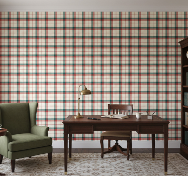 Wallpaper office christmas plaid - TenStickers