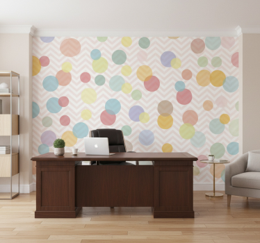 Wallpaper office colorful polka dot chevron - TenStickers