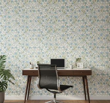 Wallpaper office flower on white background - TenStickers