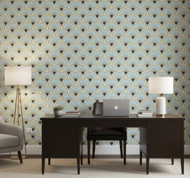 Wallpaper office geometric fan design - TenStickers