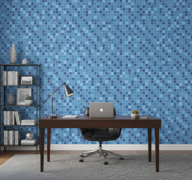 Wallpaper office geometric mosaic design - TenStickers