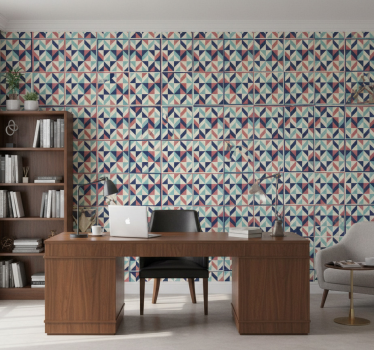 Wallpaper office geometric patterned design - TenStickers