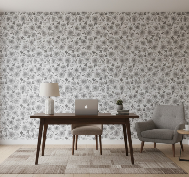 Wallpaper office gray carnation - TenStickers