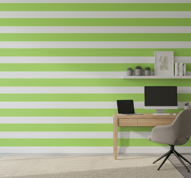 Wallpaper office green and grey stripes - TenStickers