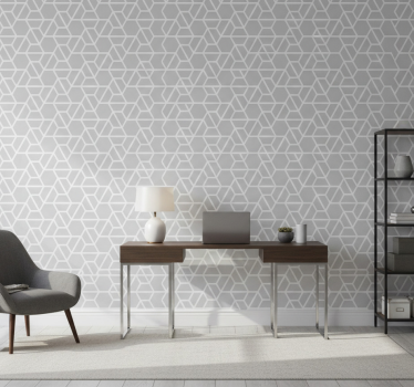 Wallpaper office in gray modern pattern - TenStickers