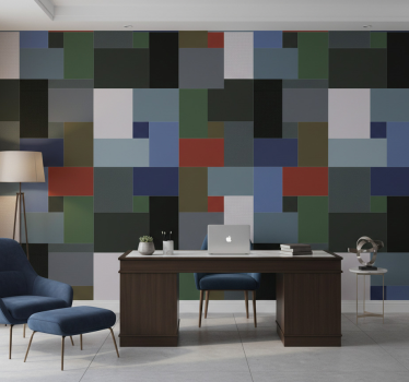 Wallpaper office in solid color modern style - TenStickers