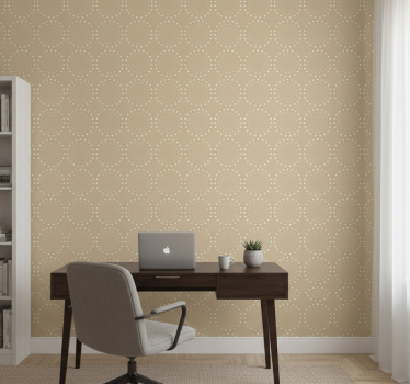 Wallpaper office light beige with white circles - TenStickers