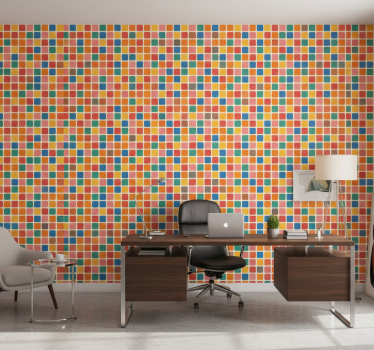 Wallpaper office multicolor squares - TenStickers