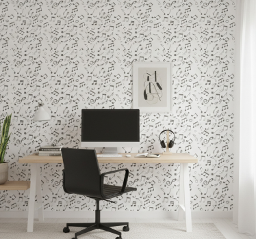 Wallpaper office music notes design - TenStickers